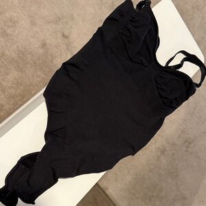 SKIMS Black Shapewear Bodysuit 2X 3X Thong Snap crotch bra low back seamless